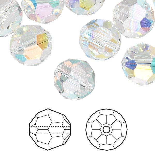 Bead 72pk crystal AB, Crystal Passions&reg; 12mm round 5000 image number 0