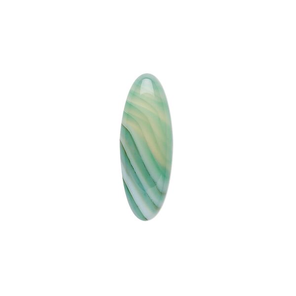 Striped green agate 1pkg2, calibrated oval cab 22x8mm image number 0