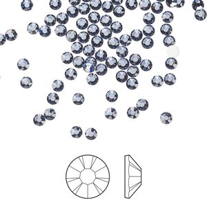 Flat back 1440pk denim blue foil back, Preciosa MAXIMA Czech crystal rhinestone 2.5-2.7mm chaton rose round SS9