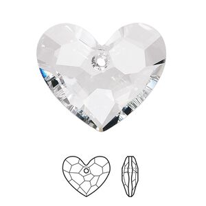 Drop 16pk crystal, Swarovski&reg; 28x23mm pendant honeycomb heart 6264