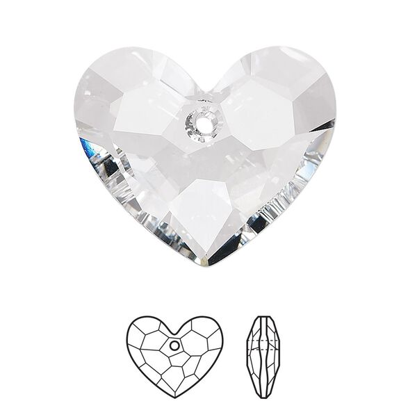 Drop 16pk crystal, Swarovski&reg; 28x23mm pendant honeycomb heart 6264 image number 0