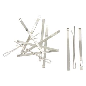 Hair clip, silver-finished steel, 60x3mm bobby pin. Sold per pkg of 12.
