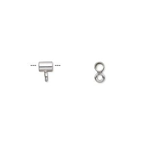 Bead 1pkg1 sterling silver, 4x3mm tube / closed loop