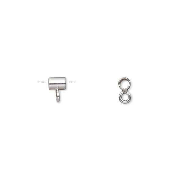 Bead 1pkg1 sterling silver, 4x3mm tube / closed loop image number 0