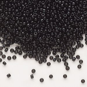 Seed bead, Dyna-Mites&trade;, glass, pkg/1/2kg, #11 round, opaque black, (748 11/0 RR).