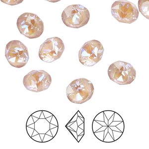 Chaton 6pk crystal dusty pink DeLite, Crystal Passions&reg; 8.16-8.41mm round SS39 1088