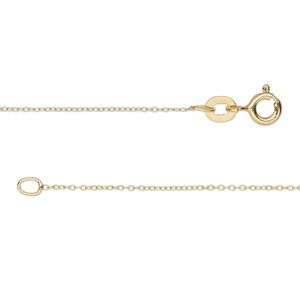 Chain 1pkg1 sterling silver cable, 0.8mm / springring clasp, Gossamer&trade; "vermeil" 18 inch