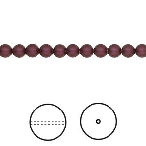 Pearl 100pk elderberry, Crystal Passions&reg; 4mm round 5810