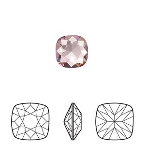 Fancy stone 2pk crystal antique pink, Crystal Passions&reg; 10mm cushion 4470