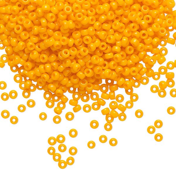 Seed bead, Miyuki, glass, pkg/250g, #11 rocaille, opaque mandarin orange, (RR-405). image number 0