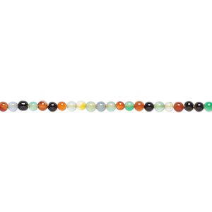 Agate 1pkg1, round bead 15.5-16 inch 2mm