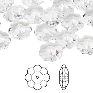 Margarita flower 144pk crystal, Swarovski&reg; 12x4mm 3700