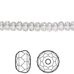 Bead 36pk crystal, Crystal Passions&reg; 6x4mm rondelle 5045