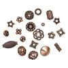 Bead & cap mix 1pkg50g copper, small to large mixed shape, antiqued image number 1