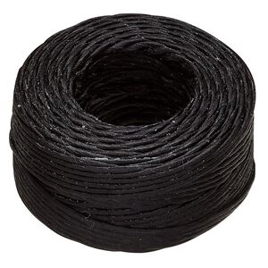 Thread, Hemptique&reg;, polyester, pkg/25 yards, black, 1mm smooth.