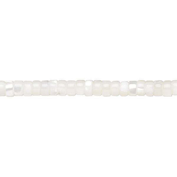 Mother-of-pearl shell 1pkg1, heishi bead 15.5 to 16 inch white 3x2mm image number 0