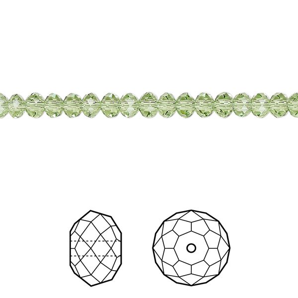 Bead 720pk peridot, Swarovski&reg; ReCreated&trade; 4x3mm rondelle 5040 image number 0