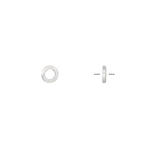 Jump ring 1pkg20 sterling silver, 5mm round / square wire, 18 gauge / 3mm inside diameter