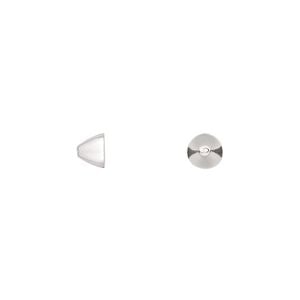 Bead cap, sterling silver, 5x4mm cone, fits 4-6mm bead. Sold per pkg of 6.