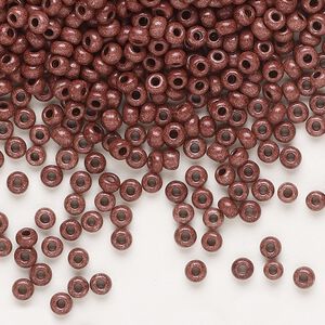Seed bead, Preciosa Ornela, glass, opaque Terra Intensive chocolate, #8 rocaille. Sold per 500-gram pkg.