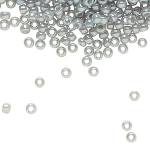 Seed bead, TOHO BEADS&reg;, glass, pkg/250g, #8 round, opaque ceylon smoke (TR-08-150).
