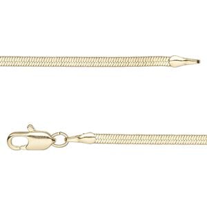 Chain 1pkg1 herringbone, 2mm / lobster claw clasp, gold-finished brass 16 inch