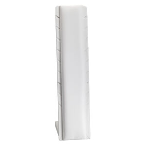Display, necklace, leatherette, white, 8 x 2-3/4 x 3-1/2 to 11-3/4 x 2-3/4 x 12 inches. Sold individually.