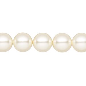 Pearl 50pk light creamrose, Preciosa Czech crystal 10mm round