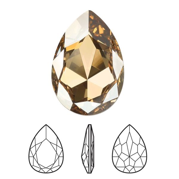 Fancy stone 24pk crystal golden shadow foil back, Swarovski&reg; 30x20mm pear 4327 image number 0