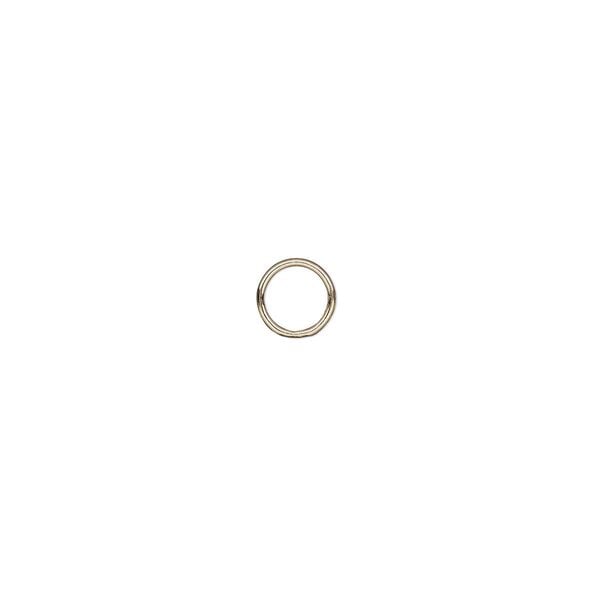 Jump ring 1pkg10 14Kt gold-filled, 6mm soldered closed round, 22 gauge / 4.5mm inside diameter image number 0
