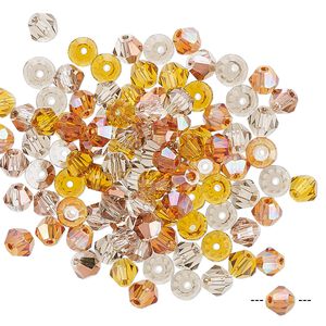 Bead mix 100pk 16 facets fall, Celestial Crystal&reg; 4mm bicone