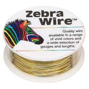 Wire, Zebra Wire&trade;, brass, round, 22 gauge. Sold per 1/4-pound spool, approximately 45 yards (41 meters).