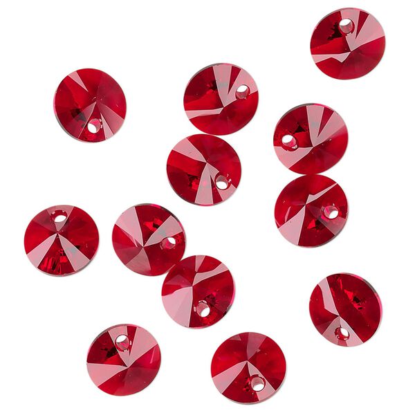 Drop 144pk Siam, Swarovski&reg; 8mm pendant mini disk 6428 image number 1