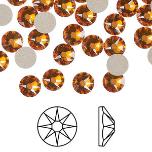 Flat back 1pkg288 dark orange  TCF&trade; foil back, Swarovski&reg;, 6.32-6.5mm rose round SS30 2088