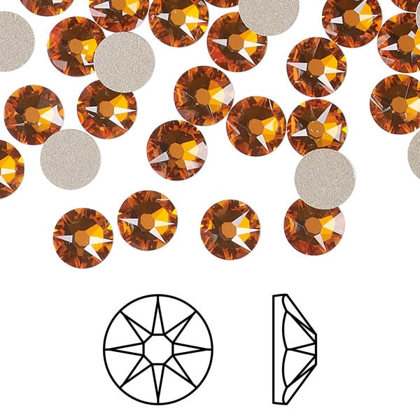 Flat back 1pkg288 dark orange  TCF&trade; foil back, Swarovski&reg;, 6.32-6.5mm rose round SS30 2088 image number 0