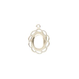 Drop, glue-in, 14Kt gold-filled, 14x12mm oval with 8x6mm oval setting and open back. Sold individually.