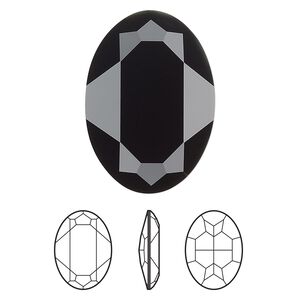 Fancy stone 24pk jet, Swarovski&reg; 30x22mm oval 4127
