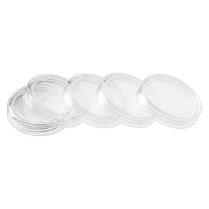 Organizer cap, Space Saver, plastic, clear, 1-1/2 inch round. Sold per pkg of 5.