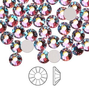 Flat back 24pk mesmera AB foil back, Preciosa MAXIMA Czech crystal rhinestone 6.3-6.5mm chaton rose round SS30