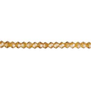 Bead 1pk 16 facets transparent gold, Celestial Crystal&reg; 3mm bicone 15.5-16 inch