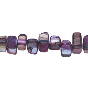 Mother-of-pearl shell 1pkg1, triangle tube bead 15 inch dark purple 8x4mm-13x6mm