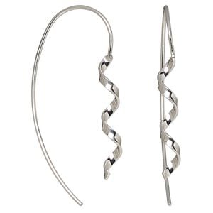Earring, Create Compliments&reg;, sterling silver, 41mm ribbon. Sold per pair.