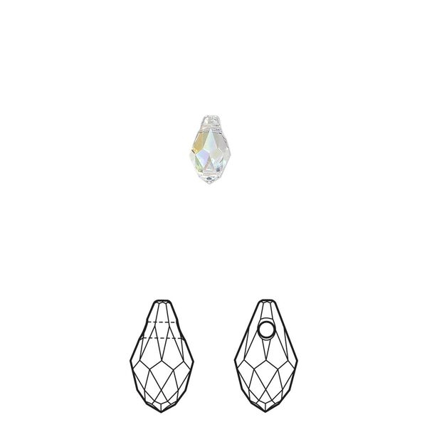 Briolette 360pk crystal AB, Swarovski&reg; 7x4mm pendant drop 6007 image number 0