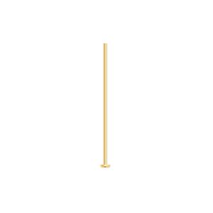 Head pin 1pkg100 gold-plated, 1 inch, 21 gauge brass