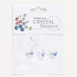 Drop 4pk crystal AB, Crystal Passions&reg; 10mm heart pendant