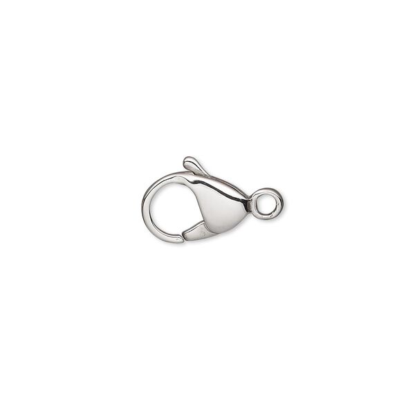 Clasp lobster claw 1pkg100, 11x8mm, stainless steel 1-strand image number 0