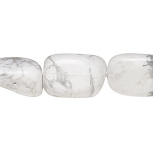 Howlite 1pkg1, tumbled nugget bead natural 15.5-16 inch medium
