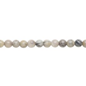 Picasso "jasper" 1pkg1, round bead natural 15.5-16 inch 4mm