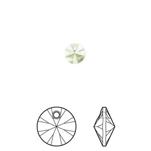 Drop 720pk peridot, Swarovski&reg; ReCreated&trade; 6mm pendant mini disk 6428