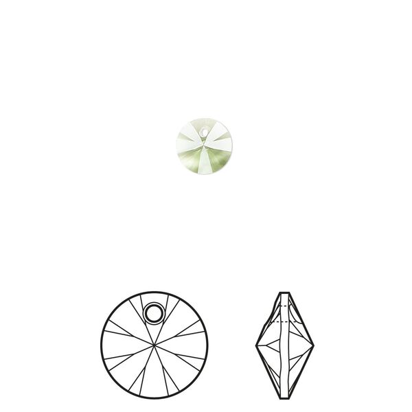 Drop 720pk peridot, Swarovski&reg; ReCreated&trade; 6mm pendant mini disk 6428 image number 0